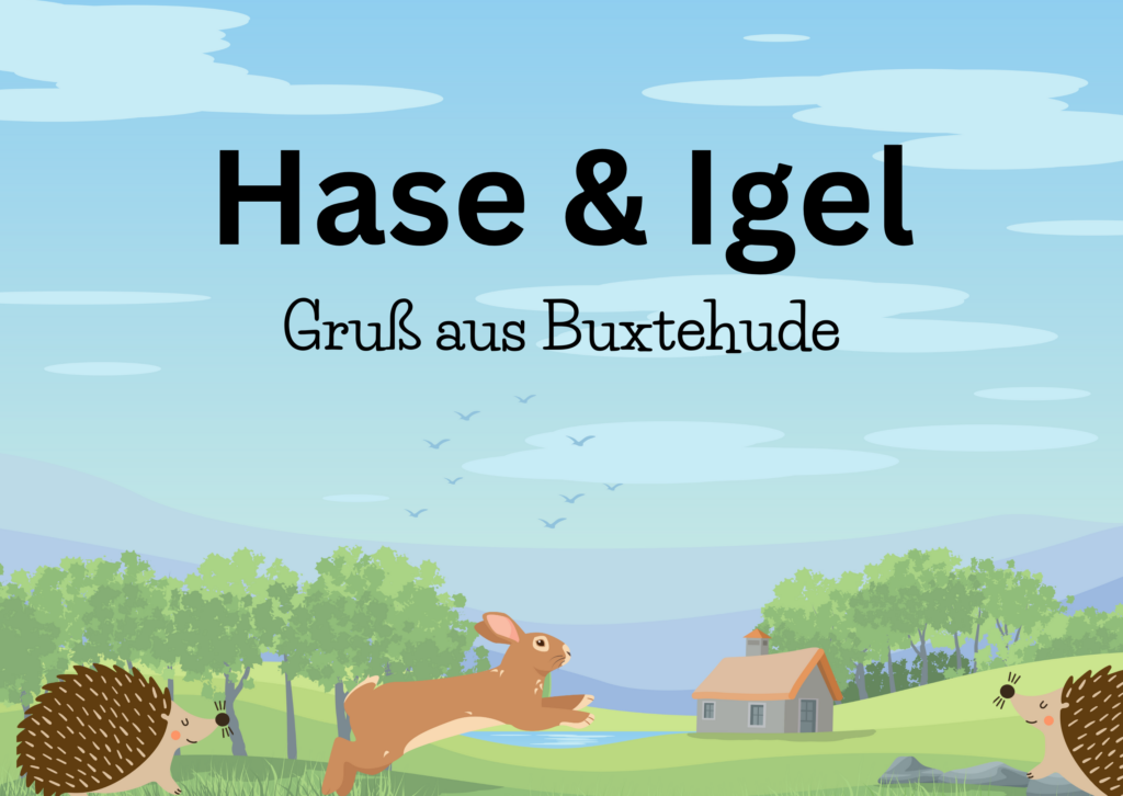 Hase und Igel Postkarte